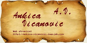Ankica Vicanović vizit kartica
